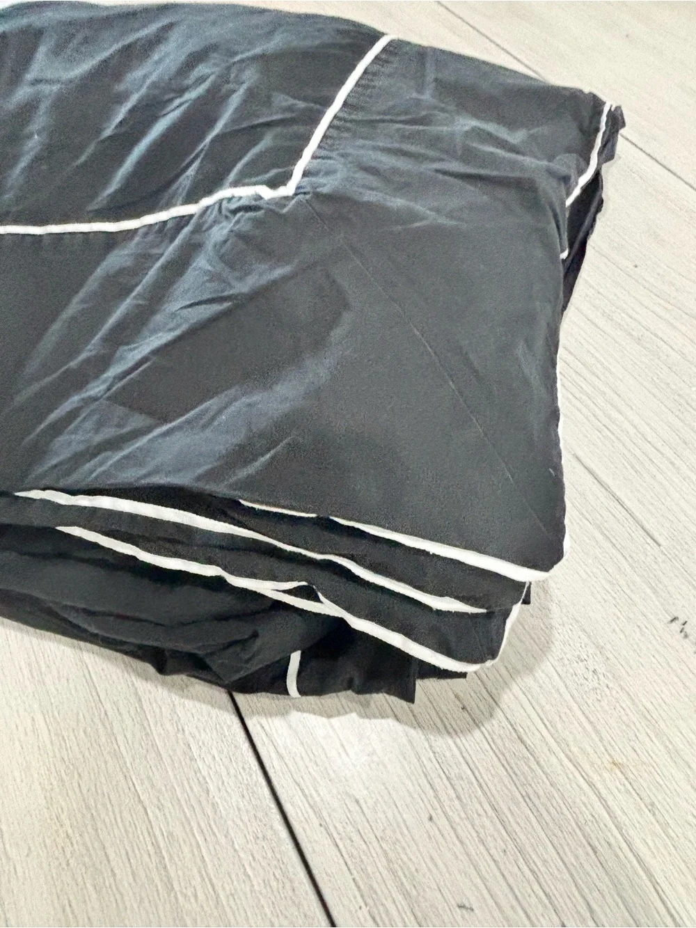 CRATE & BARREL 100% Cotton Black White Details CHANDLER Duvet Cover Full/Queen.